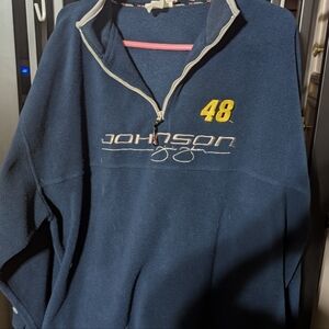 Chase Authentics Navy and Yellow Zip-Up Men's Sweater